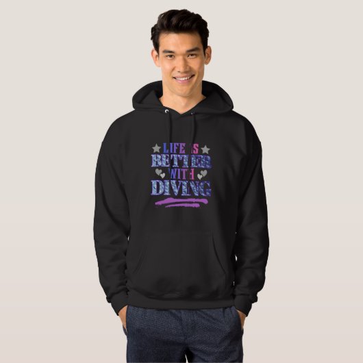 life is better with diving hoodie (Vorne ganz)