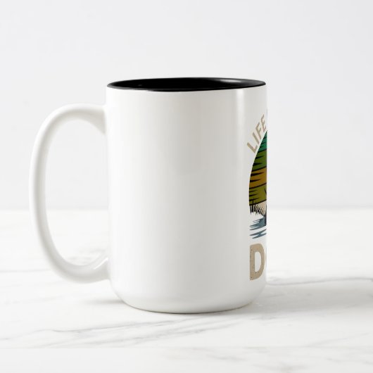 Life Is Better With Dogs Retro Silhouette Coffee M Zweifarbige Tasse (Links)