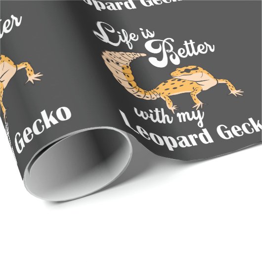 Life is Better with my Leopard Gecko Geschenkpapier (Rolleneckpunkt)
