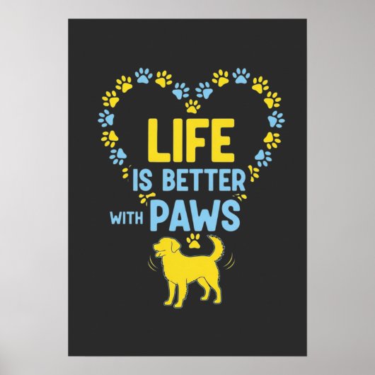 Life is Better with Paws Poster (Vorne)