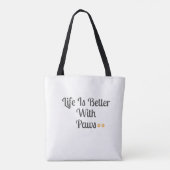 Life is Better with Paws Tote Bag | Minimalist Dog Tasche (Rückseite)