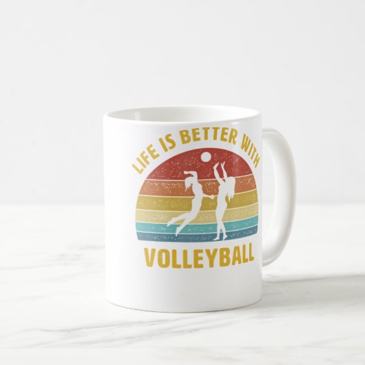 Life Is Better With Volleyball Saying Volleyball T Kaffeetasse (VorderseiteRechts)