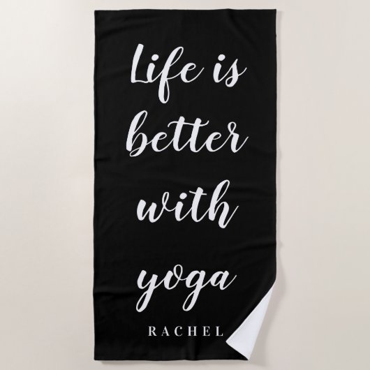Life is better with yoga custom beach towel gift strandtuch (Vorderseite)