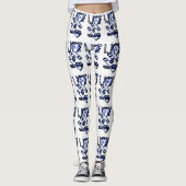 Life Is Colourful Blau - Designerlogo Leggings (Vorderseite)