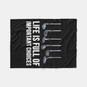 Life Is Full Of Imrtant Choices Golf Christmas Fleecedecke (Vorderseite (Horizontal))