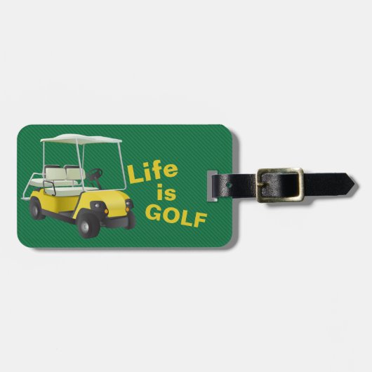 Life is Golf Cart Personalisiert Bag Tag Gepäckanhänger (Vorderseite horizontal)