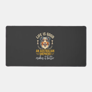 Life Is Good Australian Shepherd Hundeknochen Schreibtischunterlage