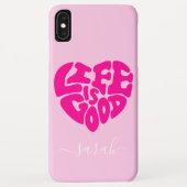 Life is Good Heart Individuelle Name Case iPhone F (Rückseite)