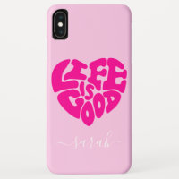 Life is Good Heart Individuelle Name Case iPhone F