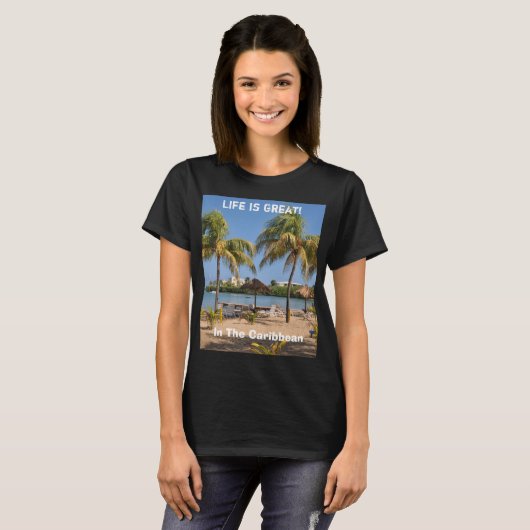 Life is Great Caribbean Jungfrau Islands Beach T-Shirt (Vorne ganz)