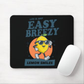Life Is Just Easy Breezy Lemon Smiles Design Mousepad (Mit Mouse)