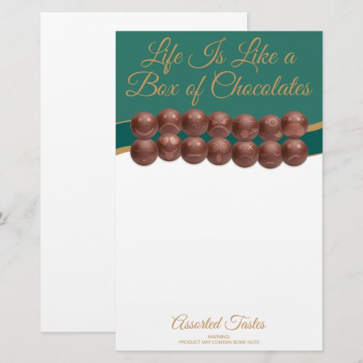 Life Is Like a Box of Chocolates Briefpapier (Vorne/Hinten)