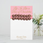 Life Is Like a Box of Chocolates Briefpapier (Stehend Vorderseite)