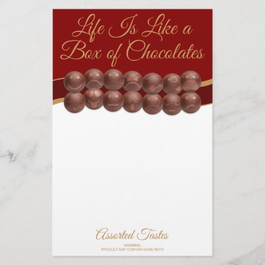 Life Is Like a Box of Chocolates Briefpapier (Vorderseite)