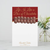 Life Is Like a Box of Chocolates Briefpapier (Stehend Vorderseite)