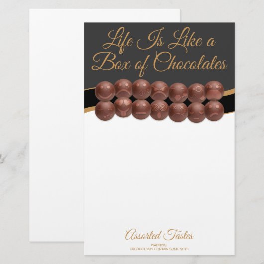 Life Is Like a Box of Chocolates Briefpapier (Vorne/Hinten)