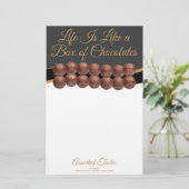 Life Is Like a Box of Chocolates Briefpapier (Stehend Vorderseite)