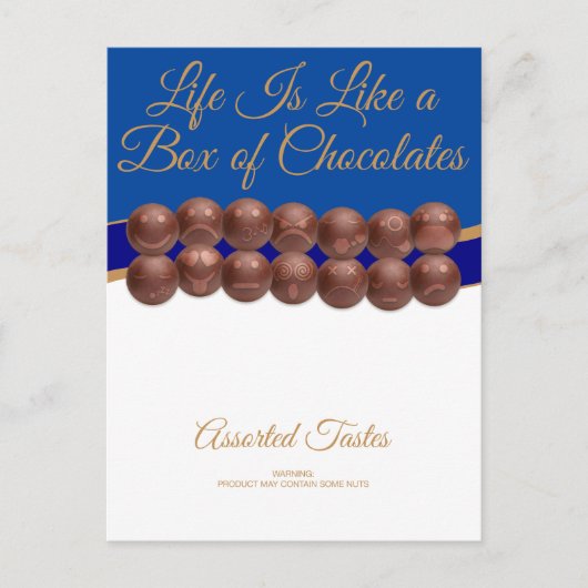 Life Is Like a Box of Chocolates Postkarte (Vorderseite)