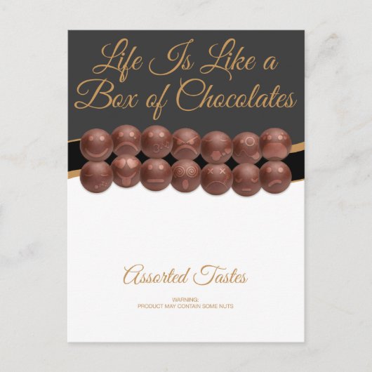 Life Is Like a Box of Chocolates Postkarte (Vorderseite)