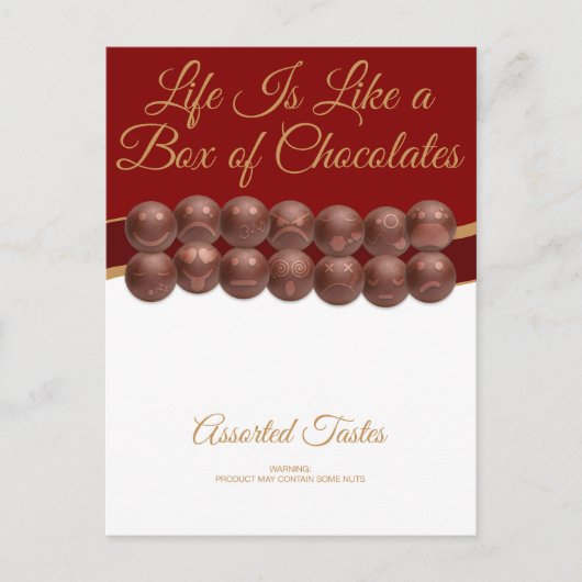 Life Is Like a Box of Chocolates Postkarte (Vorderseite)