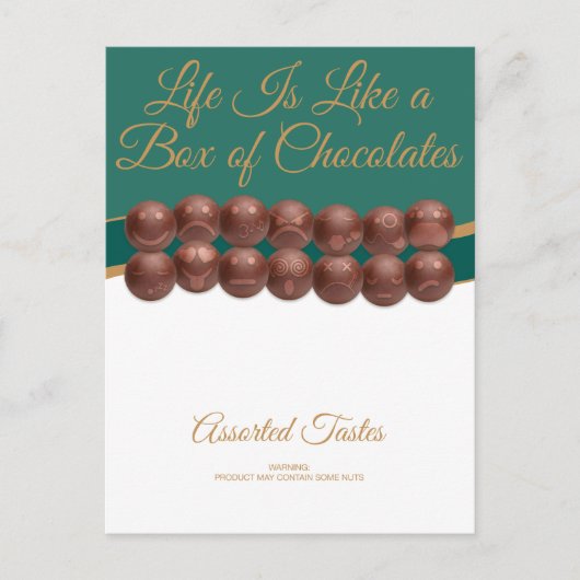 Life Is Like a Box of Chocolates Postkarte (Vorderseite)