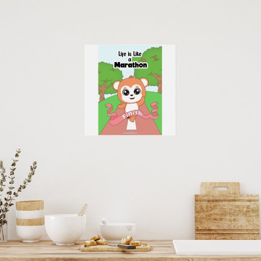 Life is like a marathon Wall art Poster (Küche)