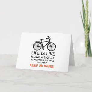 Life is like riding a bicycle, word art karte