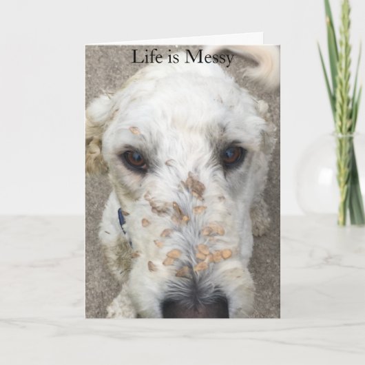 Life is Messy/Cockleburs on doodle card Karte (Vorderseite)