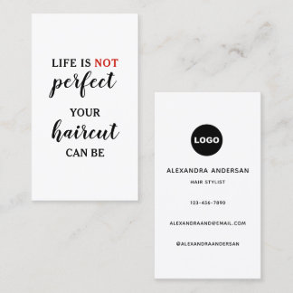 Life Is NOT Perfect Moderne Typografie Friseur Visitenkarte