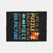 Life Is Puzzle Enjoy Each Ece _ Jigsaw Puzzle Love Fleecedecke (Vorderseite (Horizontal))