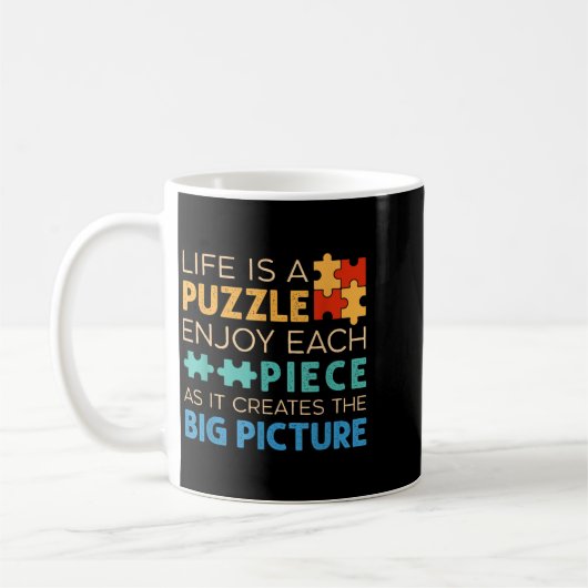 Life Is Puzzle Enjoy Each Ece _ Jigsaw Puzzle Love Kaffeetasse (Links)