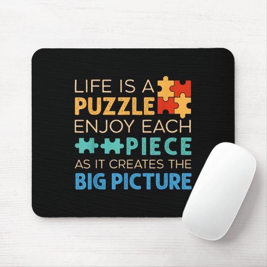 Life Is Puzzle Enjoy Each Ece _ Jigsaw Puzzle Love Mousepad (Mit Mouse)