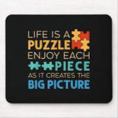 Life Is Puzzle Enjoy Each Ece _ Jigsaw Puzzle Love Mousepad (Vorne)