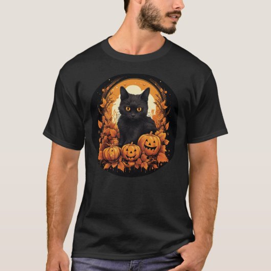 Life is Really Good Halloween Cat Pumpkin for Men T-Shirt (Vorderseite)
