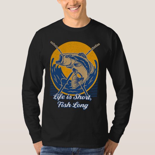 Life is Short Fish Long Fishing Lakes Fisherman La T-Shirt (Vorderseite)