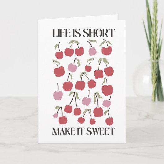 Life Is Short Make It Sweet Quote Boho Wildflower  Karte (Vorderseite)