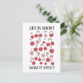 Life Is Short Make It Sweet Quote Boho Wildflower  Postkarte (Stehend Vorderseite)