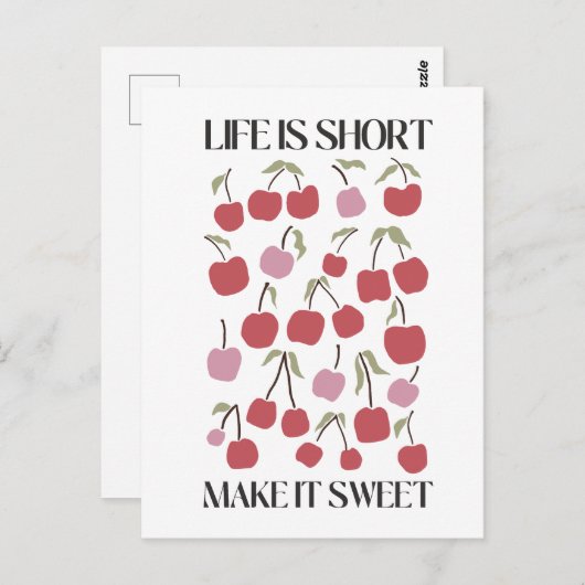 Life Is Short Make It Sweet Quote Boho Wildflower  Postkarte (Vorne/Hinten)
