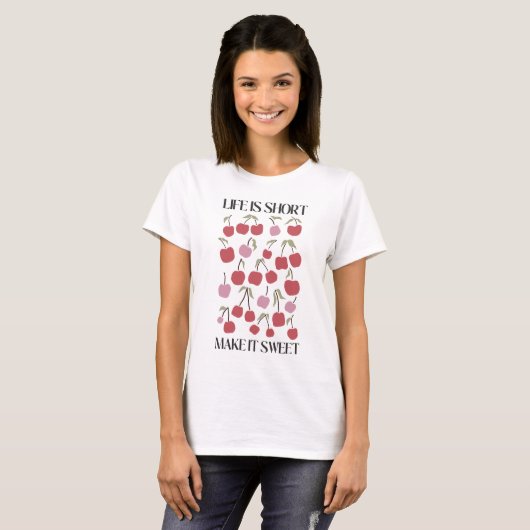 Life Is Short Make It Sweet Quote Boho Wildflower  T-Shirt (Vorne ganz)