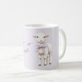 Life is Sweet Lavender Bow Happy Lamb Kaffeetasse (VorderseiteRechts)