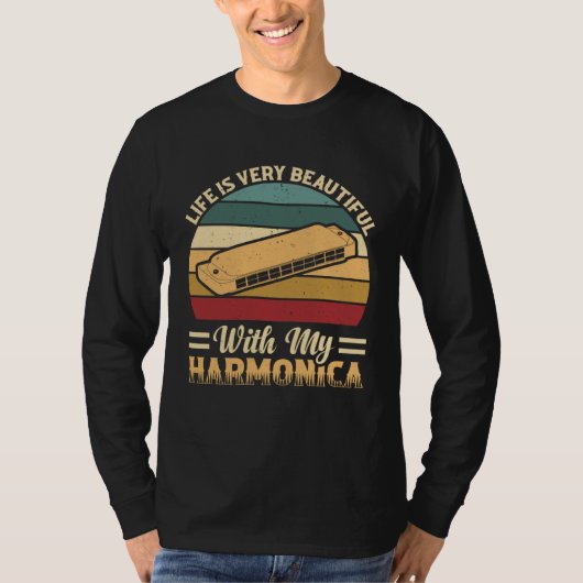 Life Is Very Beautiful With My Harmonica Mouth Org T-Shirt (Vorderseite)