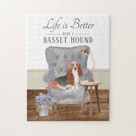 Life is with a basset hound puzzle (Vertikal)