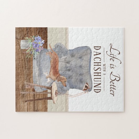 Life Is With A Dachshund Jigsaw Puzzle (Horizontal)