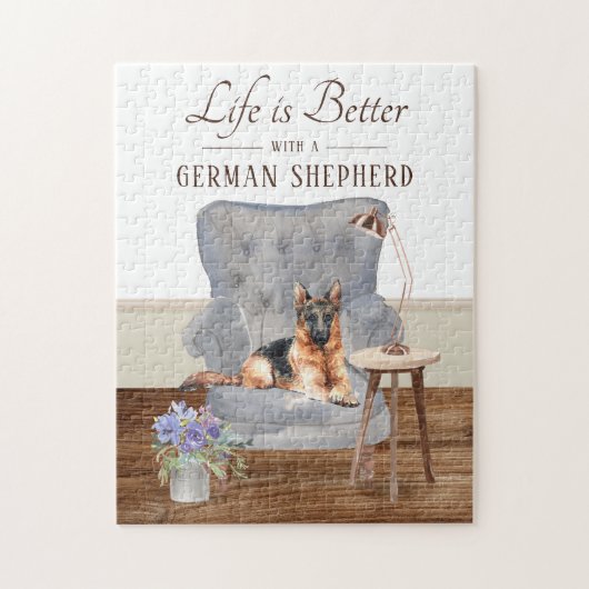Life Is With A German Shepherd Jigsaw Puzzle (Vertikal)