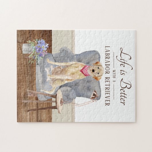 Life is with a Labrador Retriever. Puzzle (Horizontal)