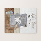 Life Is With A Maltese Jigsaw Puzzle (Horizontal)