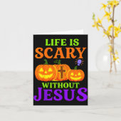 Life Is Y Without Jesus Christian Halloween Karte (Gelbe Blume)