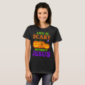 Life Is Y Without Jesus Christian Halloween  T-Shirt (Vorne ganz)