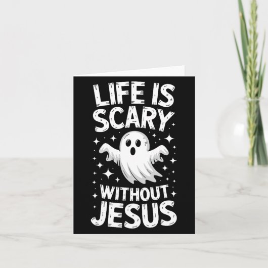 Life Is Y Without Jesus Shirt Christian Halloween Karte (Vorderseite)