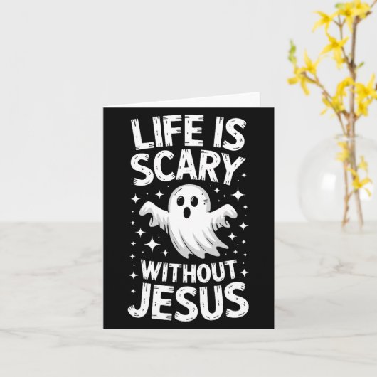 Life Is Y Without Jesus Shirt Christian Halloween  Karte (Gelbe Blume)
